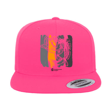 Fishing Grunge Bars Flat Bill Cap